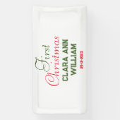 BABY KINDER EERSTE KERSTVAKANTIE VOEG NAAM TEKST T SPANDOEK (Verticaal)