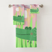 Baby Kinder Flamingo Alligator Bath-handdoekset Bad Handdoek (Insitu)