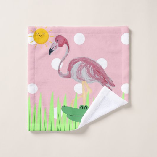 Baby Kinder Flamingo Alligator Bath-handdoekset Bad Handdoek (Wasdoekje)