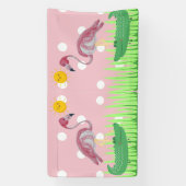 Baby Kinder Flamingo Alligator Party Banner (Verticaal)