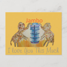 Baby Kinder Jambo Jumbo Elephants Design Briefkaart
