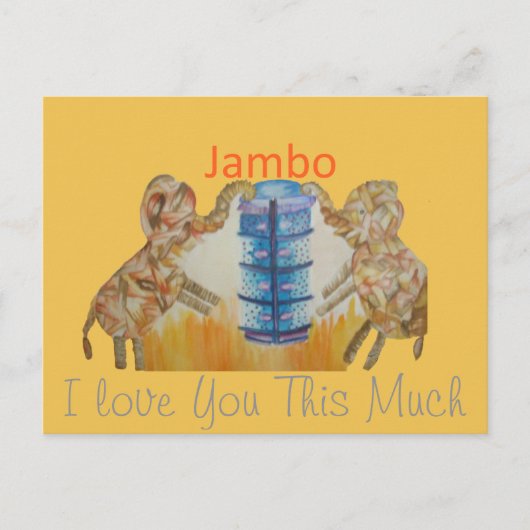 Baby Kinder Jambo Jumbo Elephants Design Briefkaart (Voorkant)