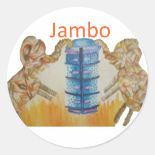 Baby Kinder Jambo Jumbo Elephants Design Ronde Sticker