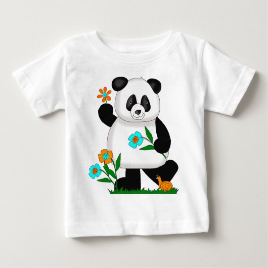 Baby Kinder panda met bloemen 2 (Voorkant)