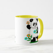 Baby Kinder panda met bloemen 2 Mok (Voorkant rechts)