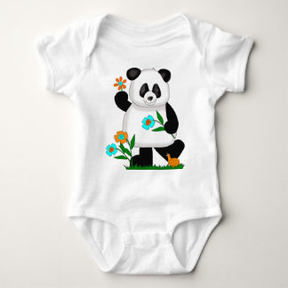 Baby Kinder panda met bloemen 2 Romper