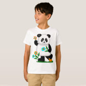 Baby Kinder panda met bloemen 2 T-shirt (Voorkant volledig)