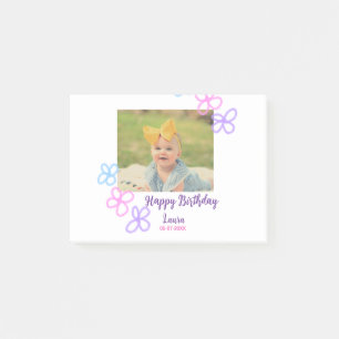 Baby kinderen 1e verjaardag voeg naam datum toe vo post-it® notes