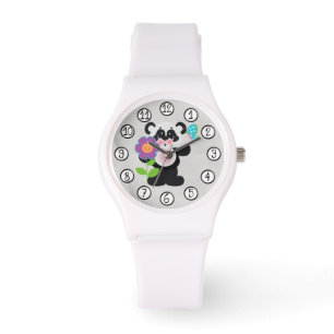 Baby Kinderen Leuk Panda Beer met Bloem Horloge