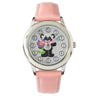 Baby Kinderen Leuk Panda Beer met Bloem Horloge