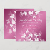 Baby/ Kinderen van afgelopen dag Witte Butterflies Kaart (Voorkant / Achterkant)