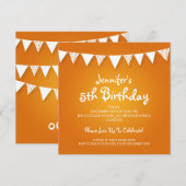 Baby/ Kinderen van Birthday Heart Bunting Sinaasap Kaart (Voorkant / Achterkant)