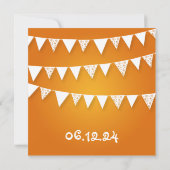 Baby/ Kinderen van Birthday Heart Bunting Sinaasap Kaart (Achterkant)