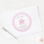 Baby Kinderwagen Baby shower Sticker Roze (Envelop)