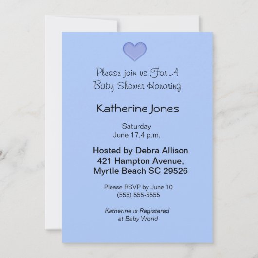 Baby Kinderwagen Jongen Douche Uitnodiging (Achterkant)