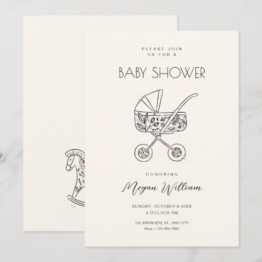 Baby-kinderwagen Kaart (Voorkant / Achterkant)