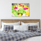 Baby kippen in een pen op een door kleurstof gekle canvas afdruk (Insitu (Slaapkamer))