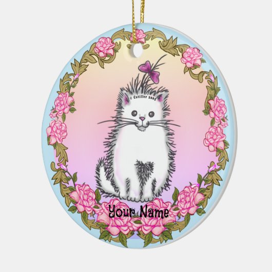 Baby Kitten Cat  Keramisch Ornament (Links)