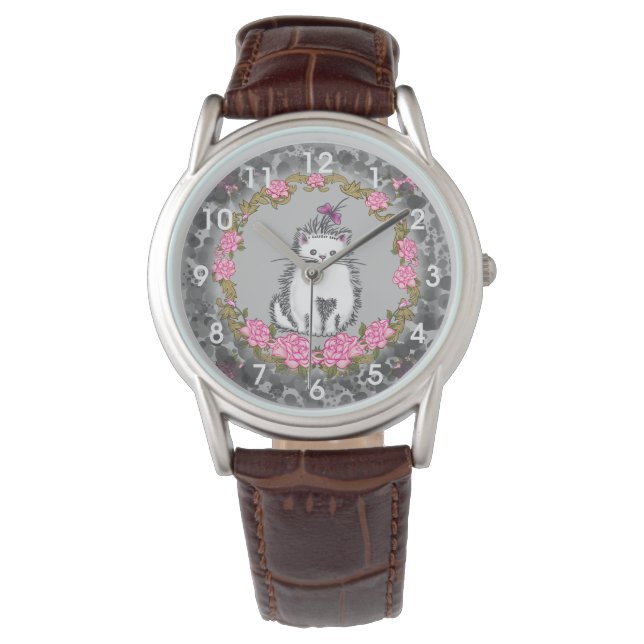 Baby Kitten Kat Horloge (Voorkant)