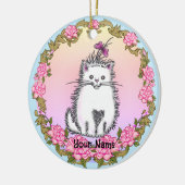 Baby Kitten Kat Keramisch Ornament (Links)