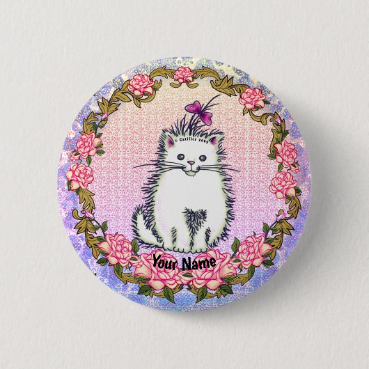 Baby Kitten Kat speld Ronde Button 5,7 Cm (Voorkant)