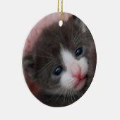 Baby Kitten Ornament Grey & White (Rechts)