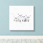Baby Kittens Canvas Afdruk (Insitu (Houten vloer))