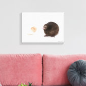 Baby Kiwi Bird Hatched from Egg Canvas Afdruk (Insitu (Woonkamer))