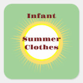 Baby Kleding / andere organisatie- en opslagideeën Vierkante Sticker (Voorkant)