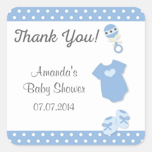 Baby kleding Baby shower dank u Stickers (Voorkant)