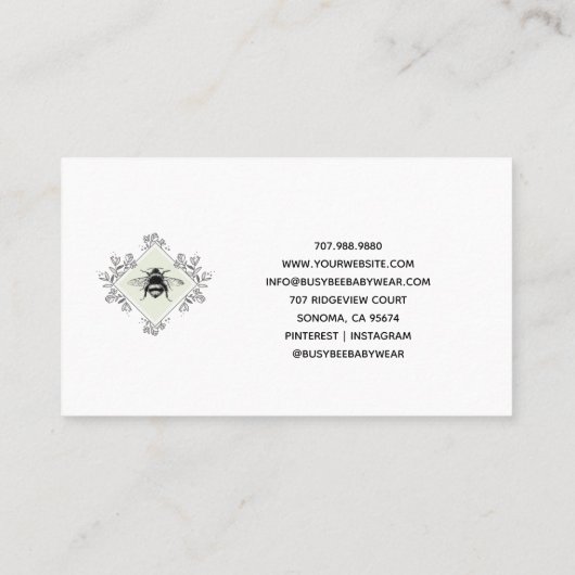 Baby Kleding Designer Online Shop Visitekaartje (Achterkant)