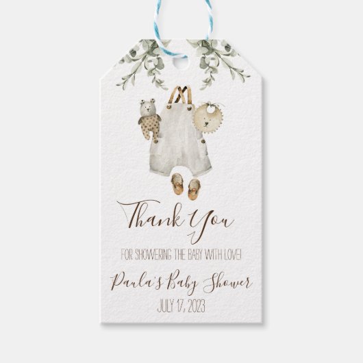 Baby kleding Genderneutraal Baby shower Cadeaulabel (Voorkant)