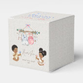 Baby kleding Geslacht onthullen ivoor roze blauw Bedankdoosjes (Voorkant Zijde)