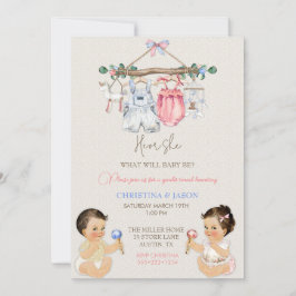 Baby kleding Geslacht onthullen ivoor roze blauw Kaart