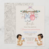 Baby kleding Geslacht onthullen ivoor roze blauw Kaart (Voorkant / Achterkant)