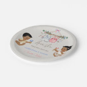 Baby kleding Geslacht onthullen ivoor roze blauw Papieren Bordje (Gekanteld)