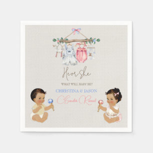 Baby kleding Geslacht onthullen ivoor roze blauw Servet