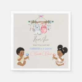 Baby kleding Geslacht onthullen ivoor roze blauw Servet