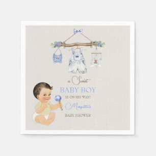 Baby Kleding Jongen Baby shower Ivoor Blauw Servet