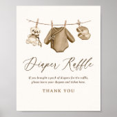 Baby Kleding Jongen Baby shower Luier Raffle Teken Poster (Voorkant)