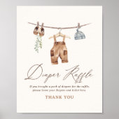 Baby Kleding Jongen Baby shower Luier Raffle Teken Poster (Voorkant)