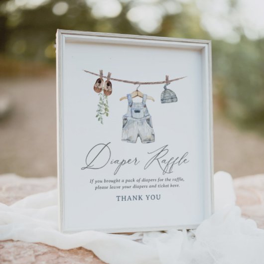 Baby Kleding Jongen Baby shower Luier Raffle Teken Poster
