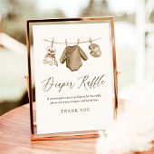 Baby Kleding Jongen Baby shower Luier Raffle Teken Poster