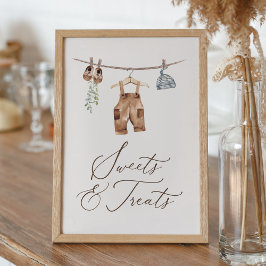 Baby Kleding Jongen Baby shower Sweets and Treats Poster