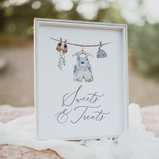 Baby Kleding Jongen Baby shower Sweets and Treats Poster