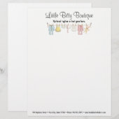 Baby Kleding Kouder Zuigelkinderen Boutique Custom Briefhoofd (Voorkant / Achterkant)