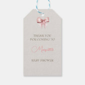 Baby Kleding Meisje Baby shower Ivoor Roze Cadeaulabel (Achterkant)