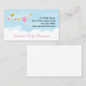 Baby Kleding on line, blauwe hemel, witte wolken Visitekaartje (Voorkant / Achterkant)