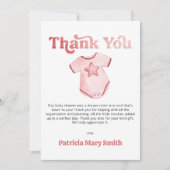 Baby Kleding Roze Meisje Baby shower Dank u Kaart (Voorkant)
