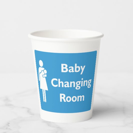 Baby Kleedkamer Teken met ouder en Baby Papieren Bekers (Voorkant)